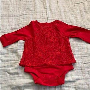 Baby Gap Red Lace onesie